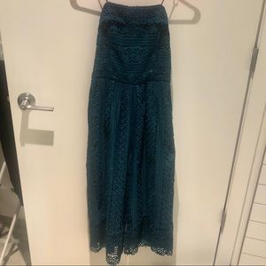 Greylin Dark Teal Lace Jumpsuit